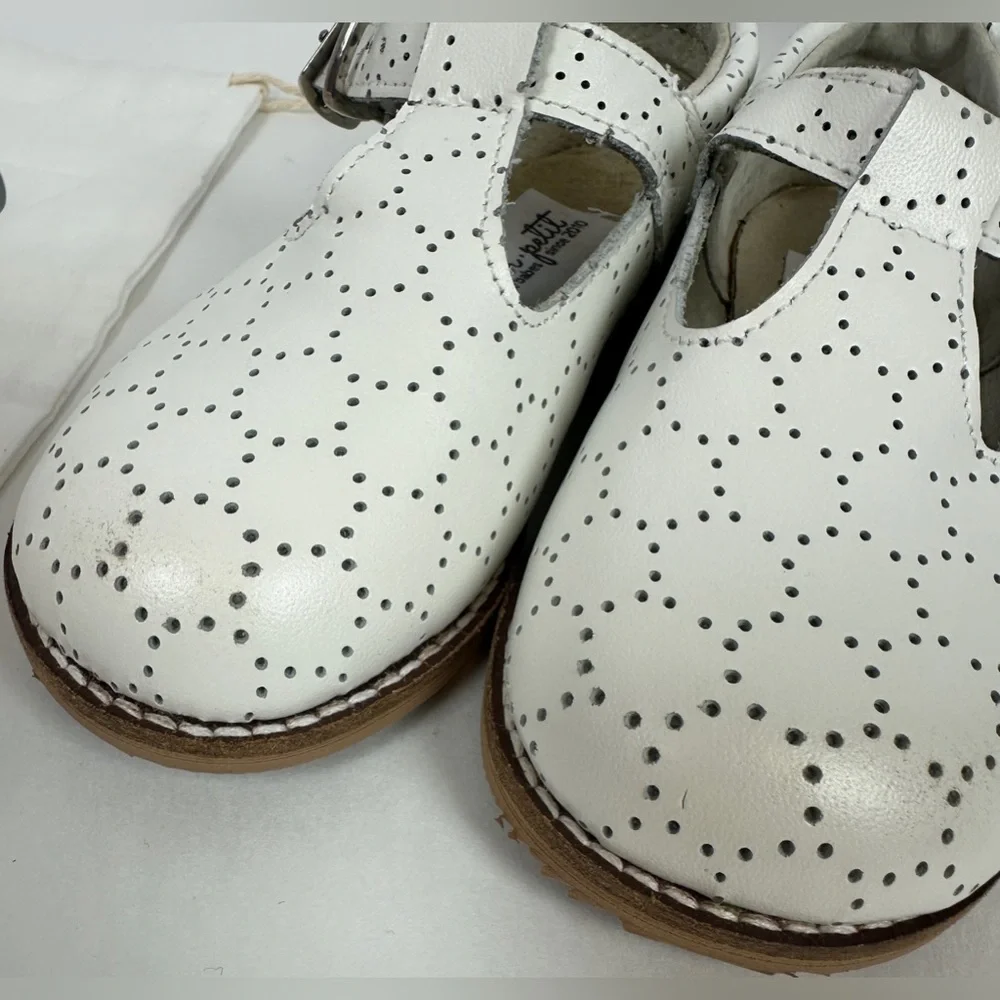 SWISS DOT Mon Petit Shoes T-Strap Hard Soles Size 8‎ Girls Leather